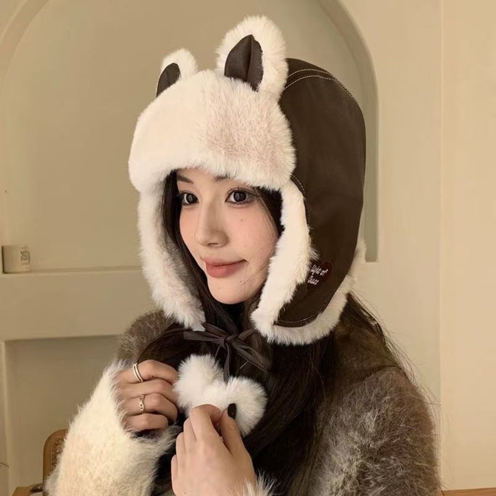 Trapper Hat Ear Flap - Klassische Kunstleder-Bärenohrenmütze mit Ohrenklappen, kältebeständig, warm